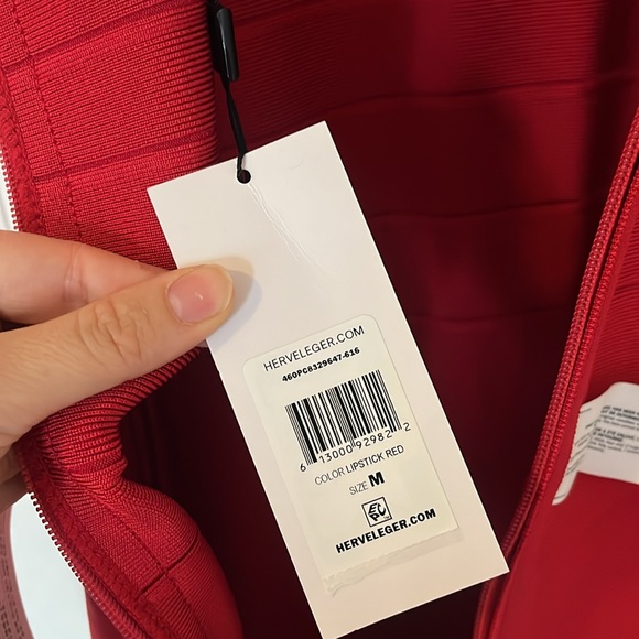 NWT $1690 Herve Leger Fluted Metallic-Trimmed Bandage Midi Dress size M - Picture 5 of 17